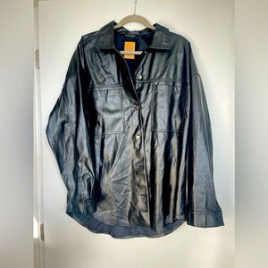Vegan leather shirt. Large Tall